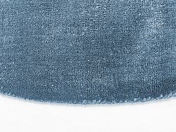 Rund Teppich - Recycled PET with viscose look (blau)