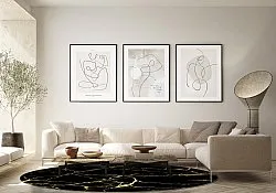 Rund Teppich - Vieste (schwarz/gold)