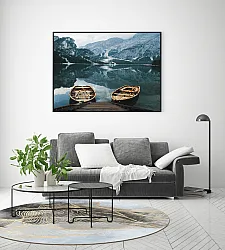 Rund Teppich - Ekual (blau/grau/gold)