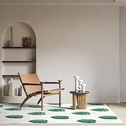 Wilton-Teppich - Leni (weiß/grün)