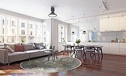 Rund Teppich - Bohemia (blau/multi)