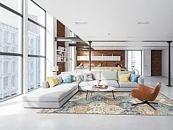 Wilton-Teppich - Bohemia (blau/multi)