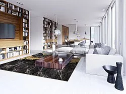 Wilton-Teppich - Padova (schwarz/weiß/gold)