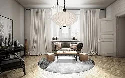 Rund Teppich - Esperia (grau)