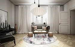 Rund Teppich - Laurito (grau/beige/multi)