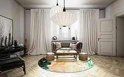 Rund Teppich - Tempes (beige/multi)