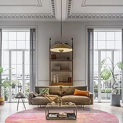 Rund Teppich - Cicoria (rosa/lila)