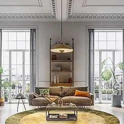 Rund Teppich - Campana (beige/gelb)