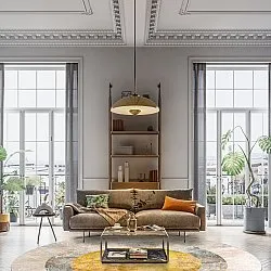 Rund Teppich - Budoni (grau/beige/gelb)