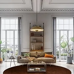 Rund Teppich - Bovera (braun/rot)