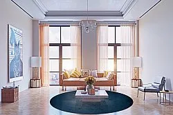 Rund Teppich - Novelia (blau)