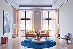 Rund Teppich - Cargese (blau)