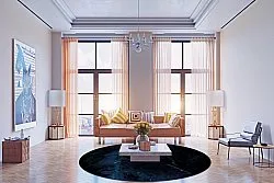 Tapis rond - Zuani (bleu foncé)