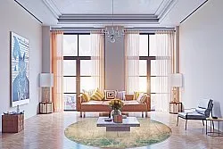 Rund Teppich - Giave (beige/blau)