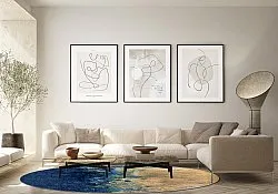 Rund Teppich - Sindia (beige/blau)