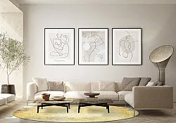 Rund Teppich - Palau (gold/beige/blau)