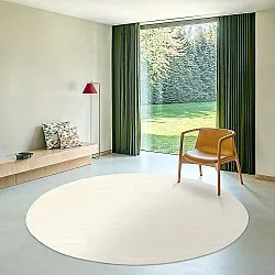 Rund Teppich - Recycled PET with viscose look (offwhite)