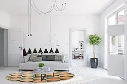 Rund Teppich - Calvi (beige/grün)