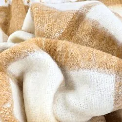 Plaid en mélange de laine - Rachel (jaune)