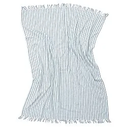 Couvertures - Rumi stripe cotton throw (bleu clair/marine/crème)