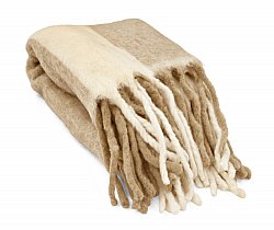 Decken - Wolldecke im Mischgewebe - Beatriz Stripe (beige/weiß)