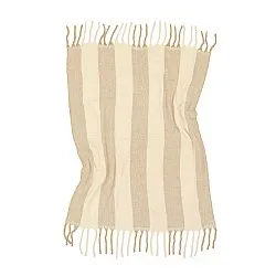 Decken - Wolldecke im Mischgewebe - Beatriz Stripe (beige/weiß)