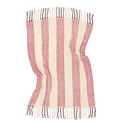 Decken - Wolldecke im Mischgewebe - Beatriz Stripe (rot/weiß)