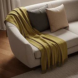 Decken - Baumwolldecke - Martina Stripe (grün/weiß)