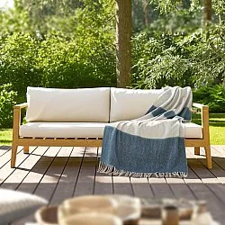 Plaid en mélange de laine - Carrie (bleu)