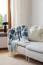 Plaid en mélange de laine - Charlotte (bleu)
