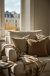 Decken - Wolldecke im Mischgewebe - Melody (braun/beige)
