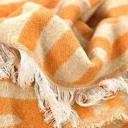 Plaids - Plaid en mélange de laine - Melody (beige/orange)