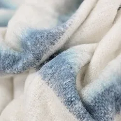 Plaid en mélange de laine - Miranda (bleu)