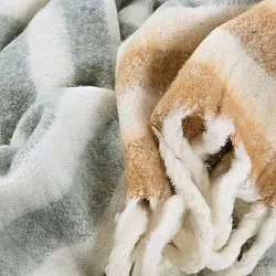 Decken - Überwurf aus Wollmischung - Monica (gelb)