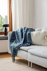 Plaid en mélange de laine - Samantha (bleu)