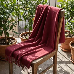 Decken - Wolldecke im Mischgewebe - Samantha (dunkelrot)