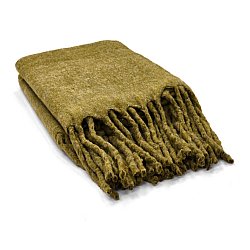 Decken - Wolldecke im Mischgewebe - Samantha (olivgrün)