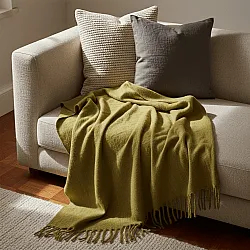 Plaids - Plaid en mélange de laine - Samantha (vert olive)