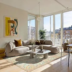 Flachgewebter Teppich - Amena (blau)