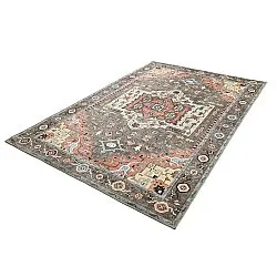 Flachgewebter Teppich - Kordava (grau/rot)