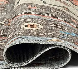 Flachgewebter Teppich - Kordava (grau/rot)