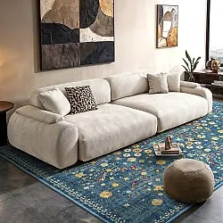 Flachgewebter Teppich - Nabilar (blau)