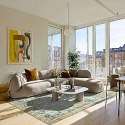 Flachgewebter Teppich - Noura (blau)