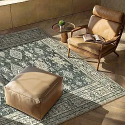 Flachgewebter Teppich - Zuleina (grün)