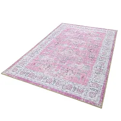 Tapis tissé à plat - Adeleine (rose)