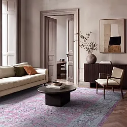 Tapis tissé à plat - Adeleine (rose)