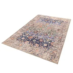 Tapis tissé à plat - Bouhjar (bleu marine/multicolore)