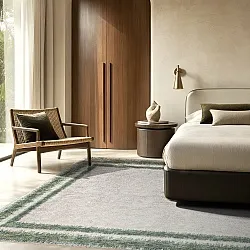 Tapis tissé à plat - Eldoret (crème/vert)