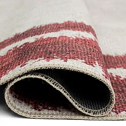 Tapis tissé à plat - Eldoret (crème/rouge)