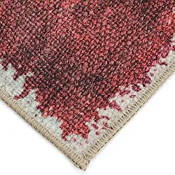 Tapis tissé à plat - Eldoret (crème/rouge)